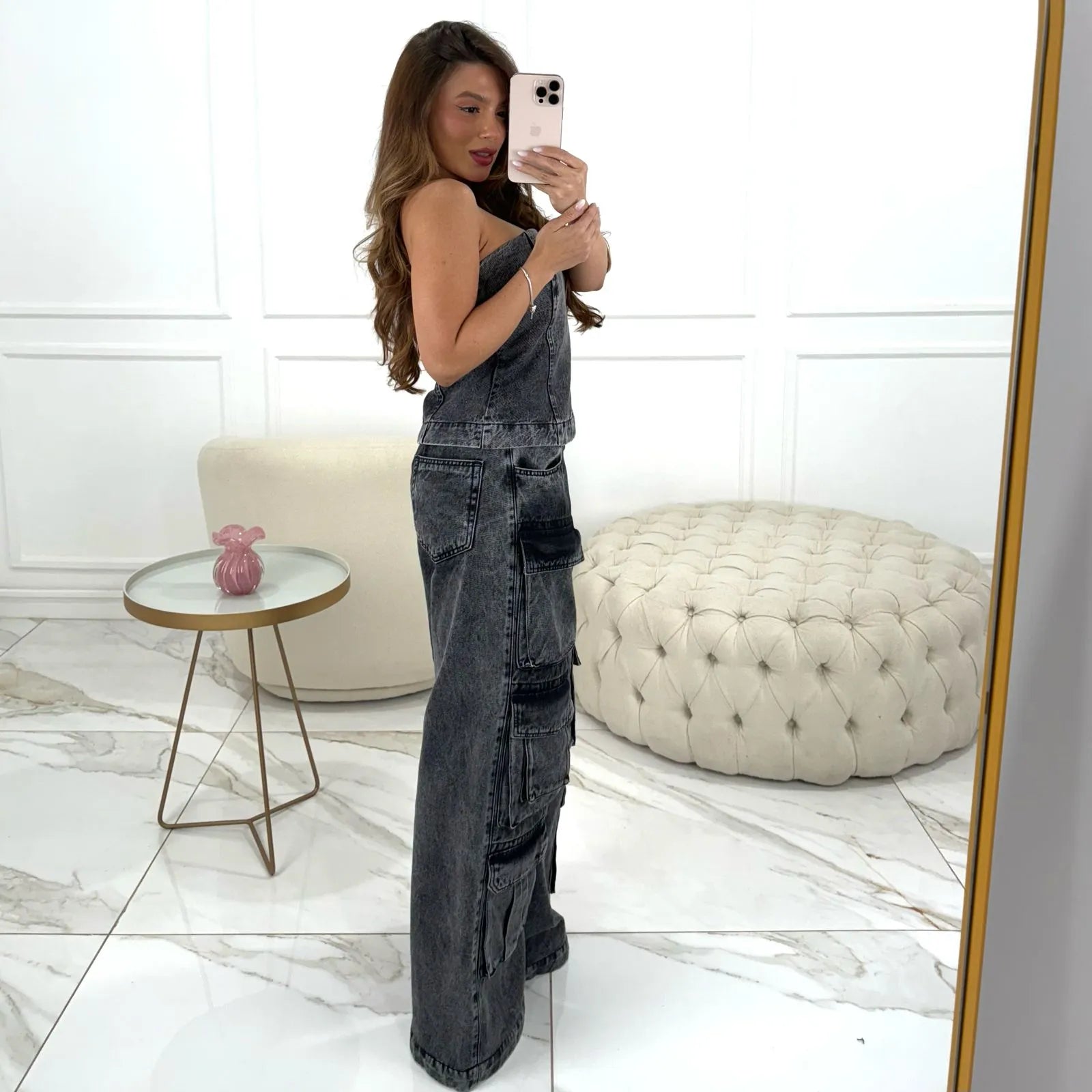 Conjunto 2 Peças Cropped + Calça Cargo - Queima de Estoque