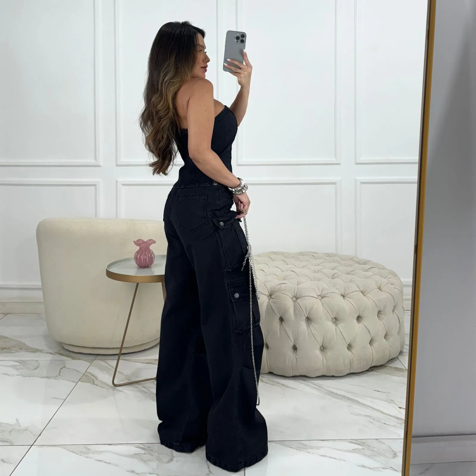 Conjunto 2 Peças Cropped + Calça Cargo - Queima de Estoque