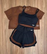 Conjunto 3 Peças Short Duplo  + Cropped e Top - Frete Grátis 2