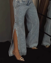 Calça Jeans Diamond Buckle