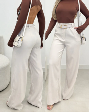 Kit 2 Calças Pantalona em Alfaiataria - Acompanha Cinto (Promoção da Semana)