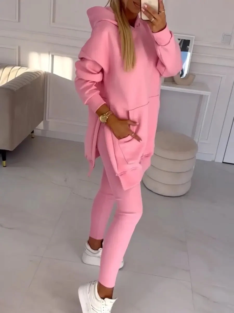 Conjunto Lívia Confortável – Blusão Longo + Calça Slim