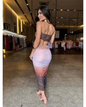 Vestido Tule Degradê